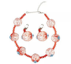 Collar y Pendientes Halloween de Ojos