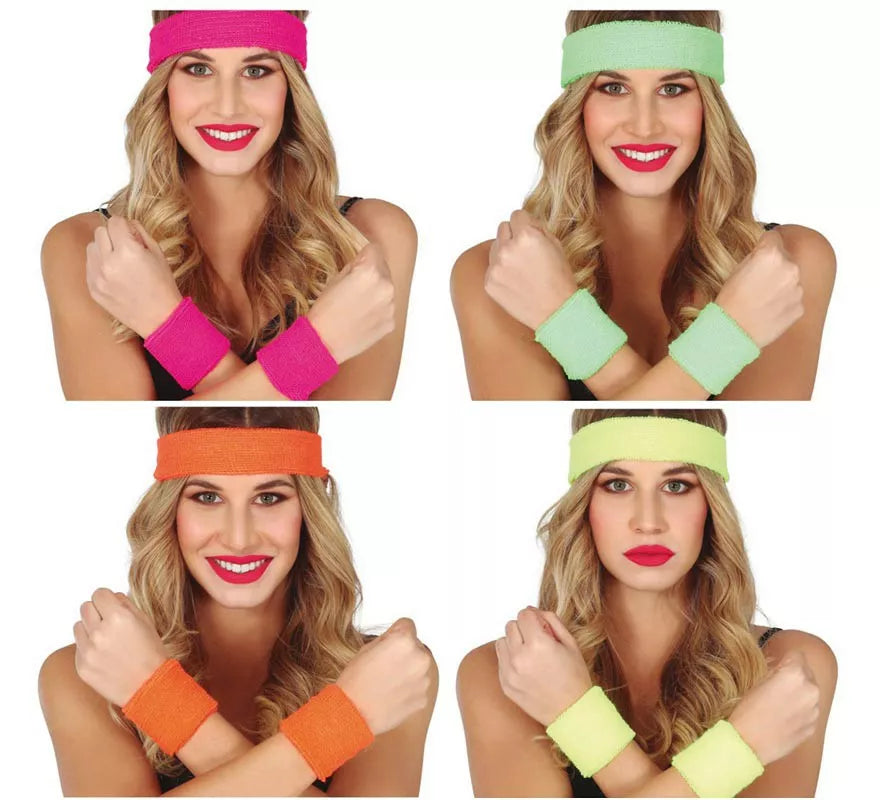 Translation missing: es.Conjunto de 2 Muñequeras y Cinta en varios colores para mujer