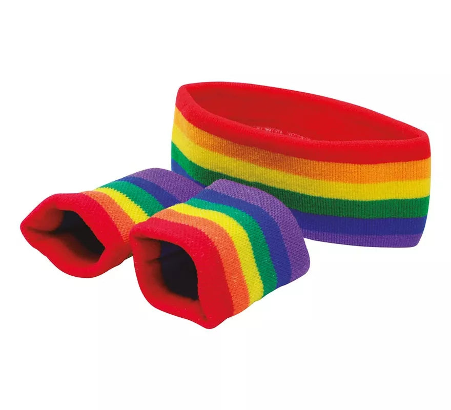 Translation missing: es.Conjunto de 2 Muñequeras y Cinta Multicolor