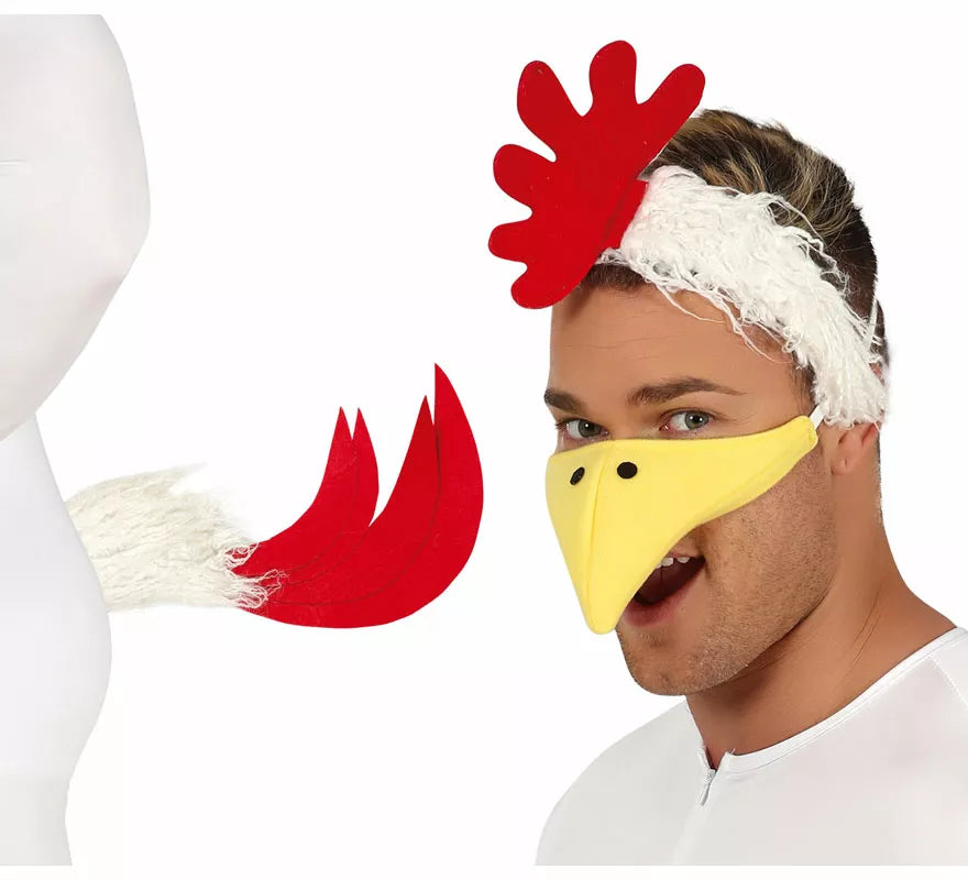Conjunto de Gallina: Cola, Diadema y Pico