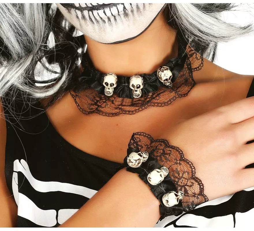 Translation missing: es.Conjunto de gargantilla y pulsera de Calaveras