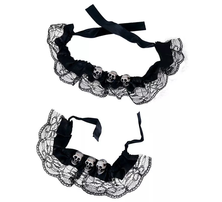Conjunto de gargantilla y pulsera de Calaveras