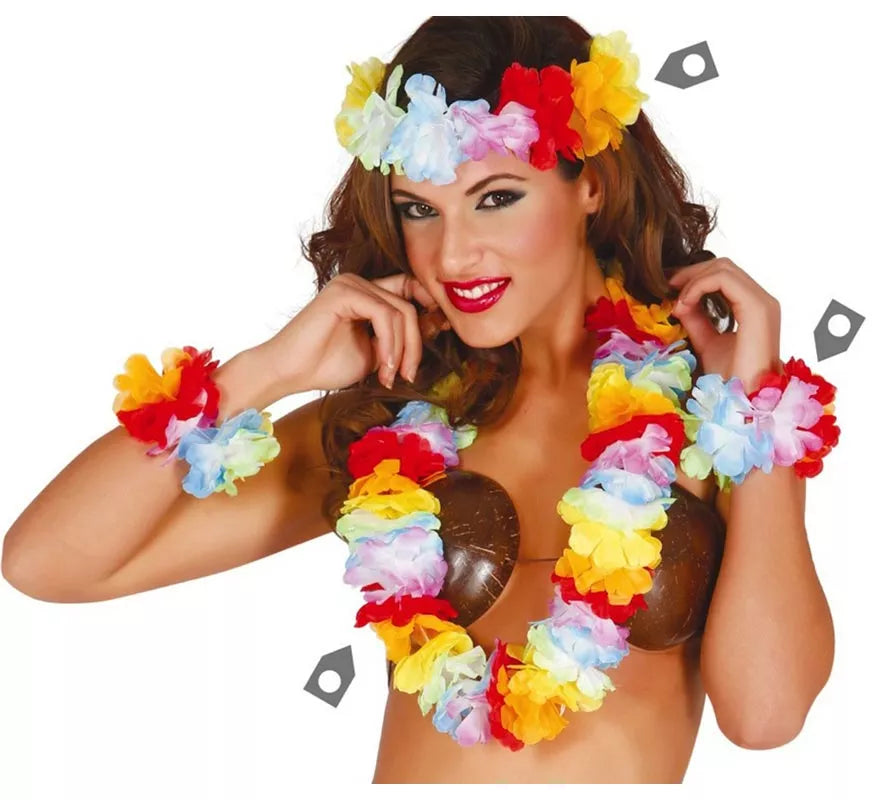 Translation missing: es.Conjunto Hawaiano de cinta, collar y muñequeras