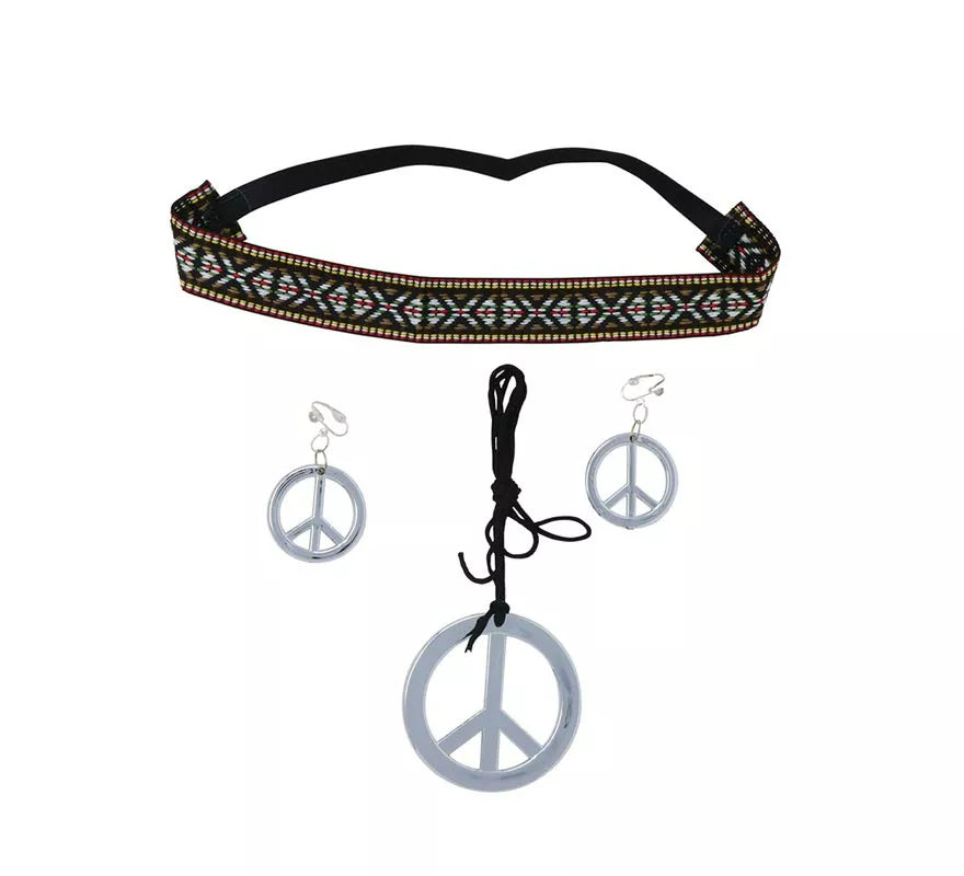 Conjunto Hippie de pendientes, collar y cinta