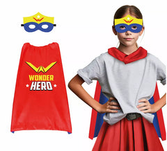 Conjunto Infantil Súper Heroína: Antifaz y capa de 70 cms