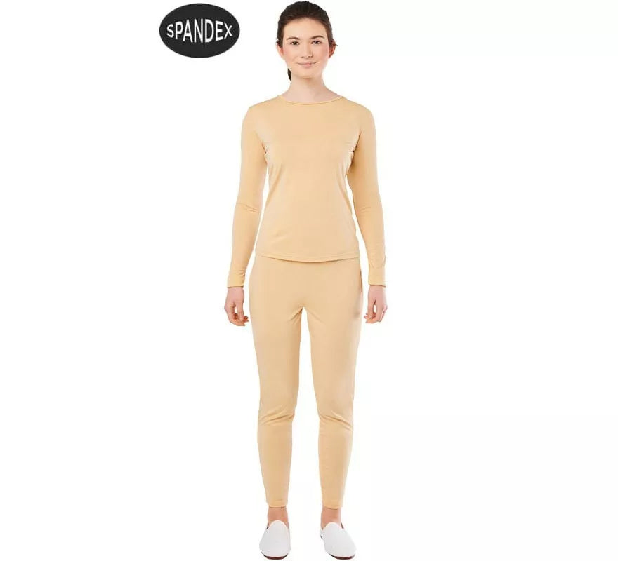 Translation missing: es.Conjunto Maillot Spandex en 2 piezas color Beige para mujer
