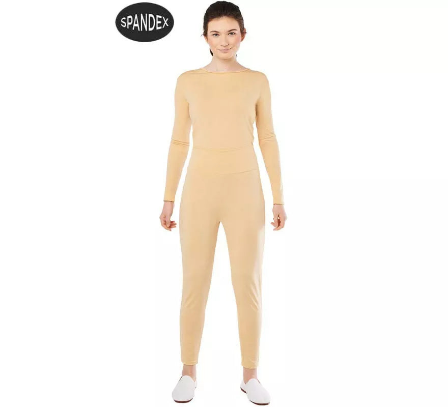 Translation missing: es.Conjunto Maillot Spandex en 2 piezas color Beige para mujer