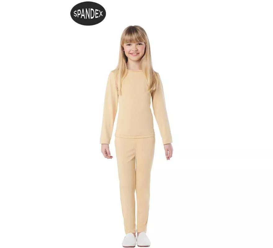 Conjunto Maillot Spandex en 2 piezas color beige para niños