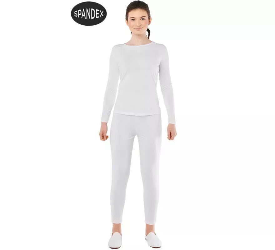 Translation missing: es.Conjunto Maillot Spandex en 2 piezas color Blanco para mujer