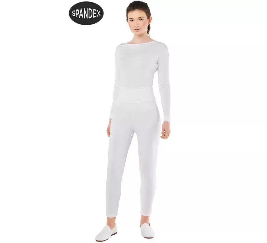 Translation missing: es.Conjunto Maillot Spandex en 2 piezas color Blanco para mujer