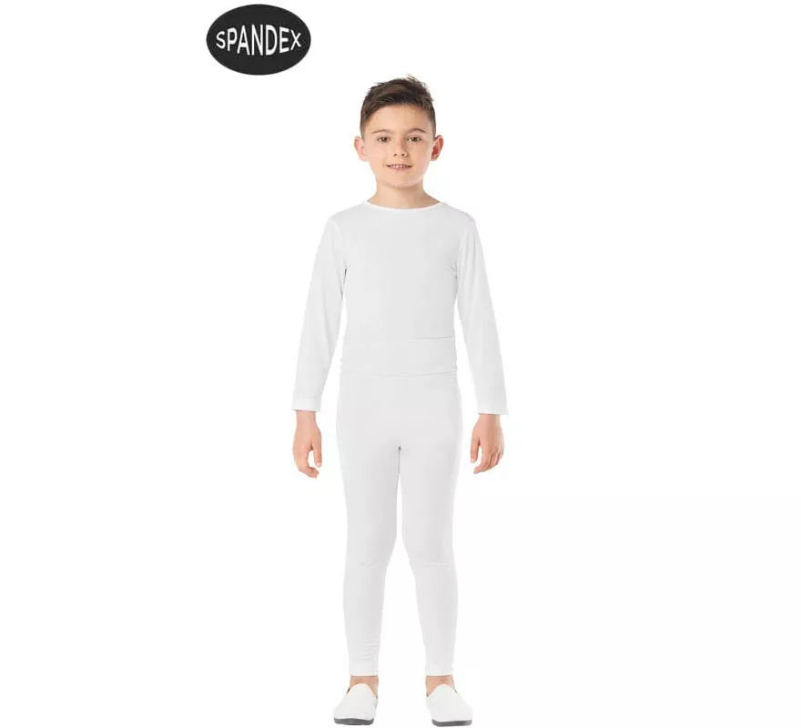 Translation missing: es.Conjunto Maillot Spandex en 2 piezas color Blanco para niños