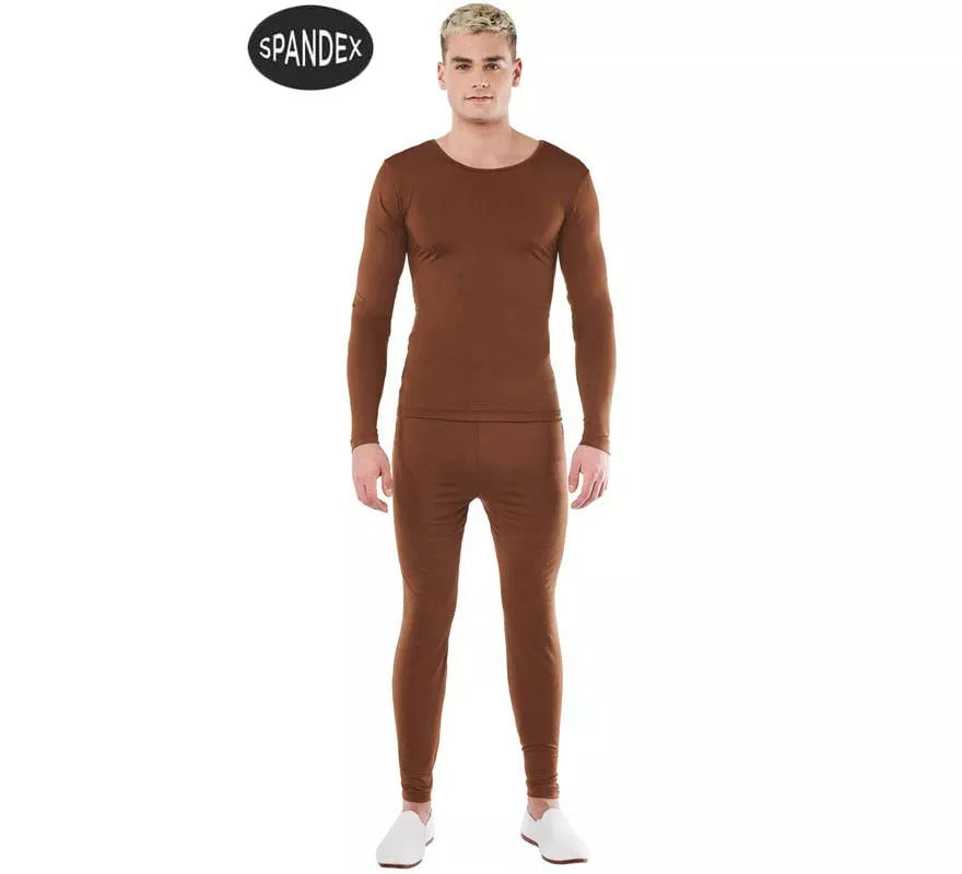 Translation missing: es.Conjunto Maillot Spandex en 2 piezas color Marron para hombre
