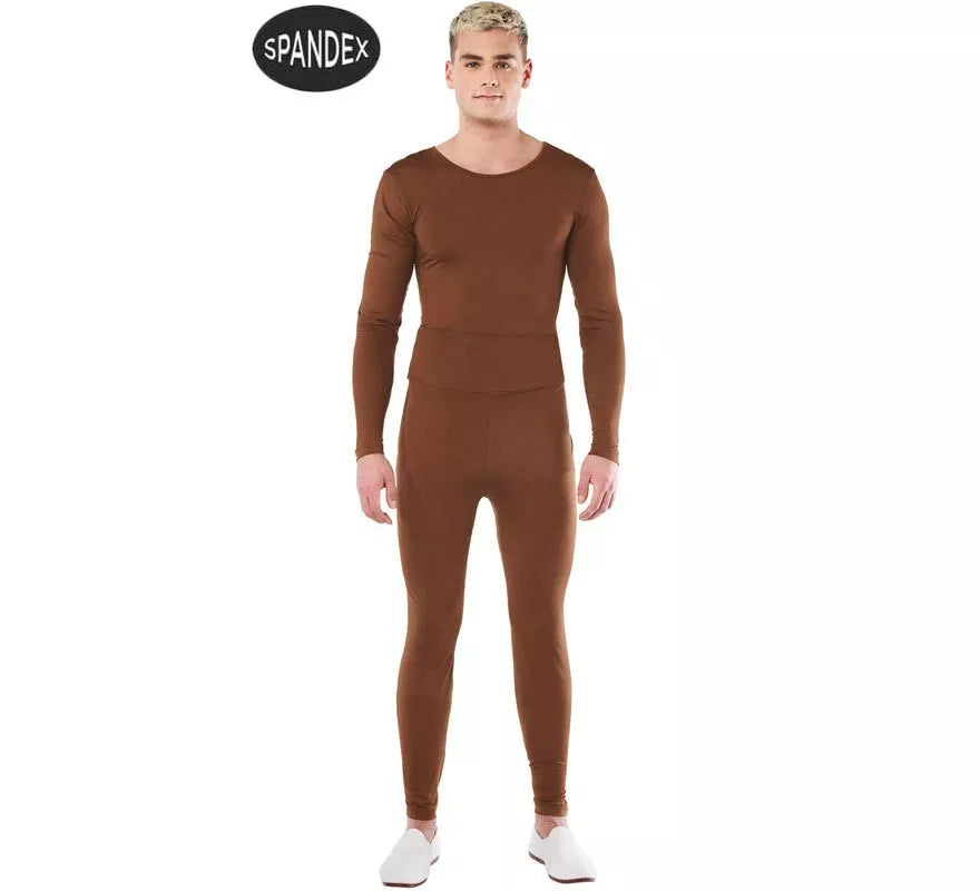 Translation missing: es.Conjunto Maillot Spandex en 2 piezas color Marron para hombre