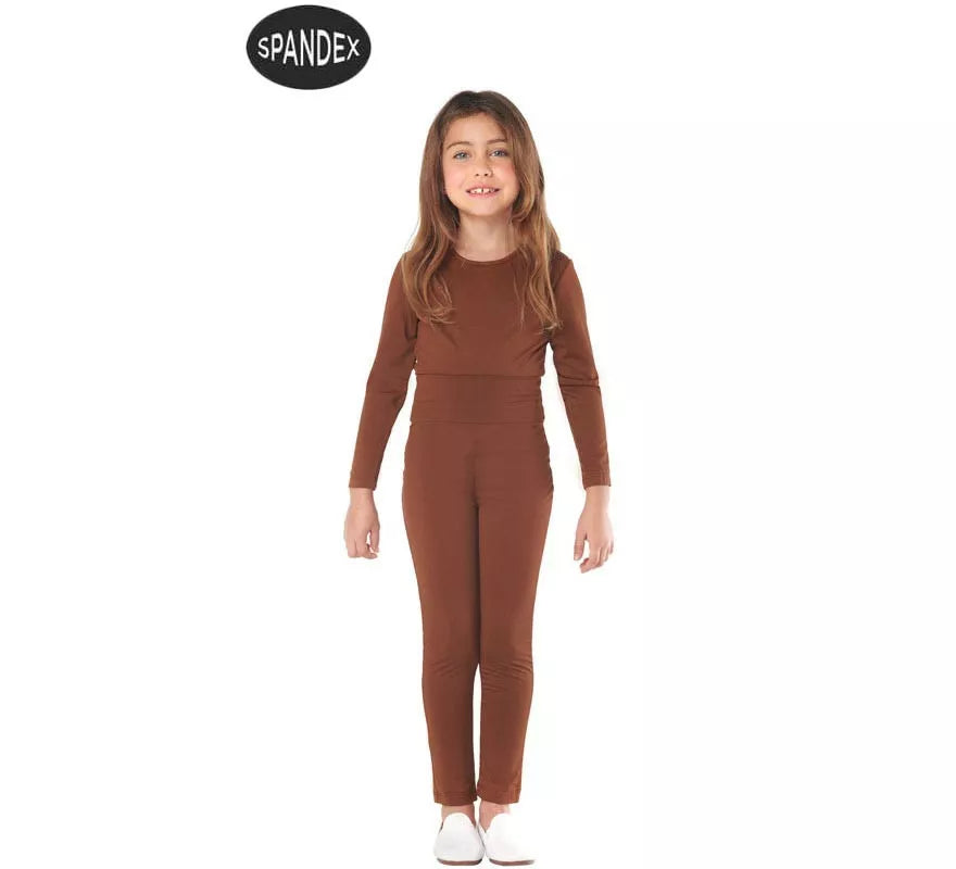 Translation missing: es.Conjunto Maillot Spandex en 2 piezas color Marron para niños