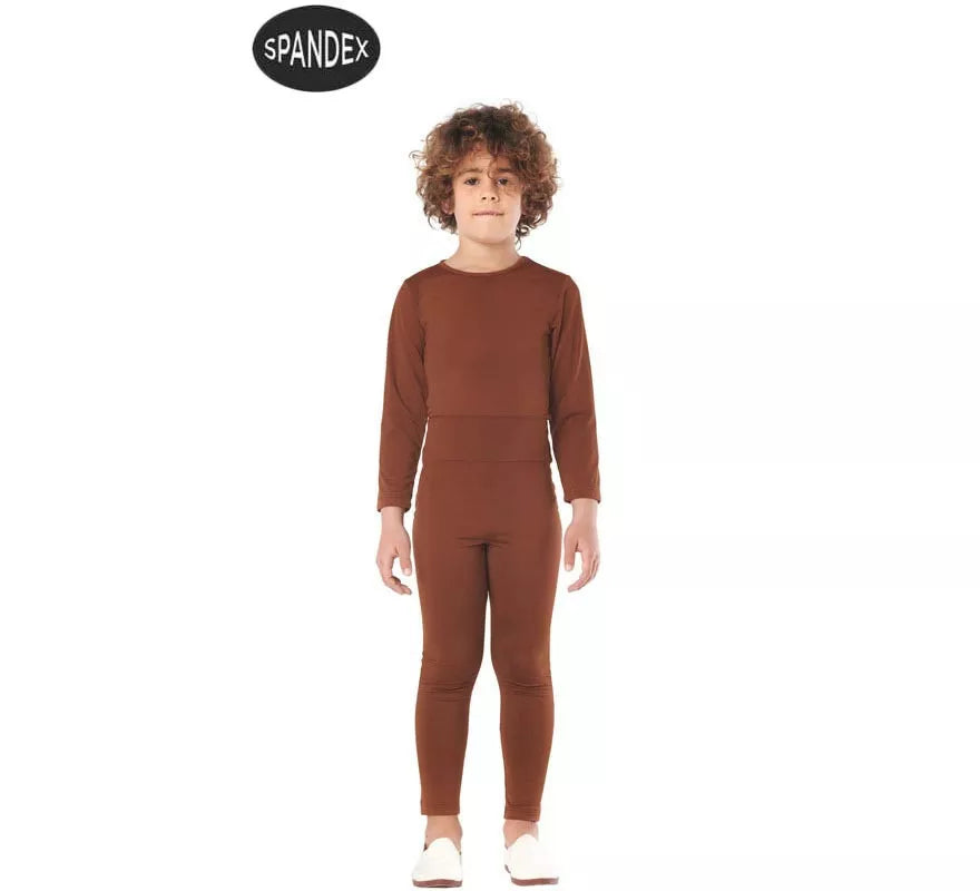 Translation missing: es.Conjunto Maillot Spandex en 2 piezas color Marron para niños