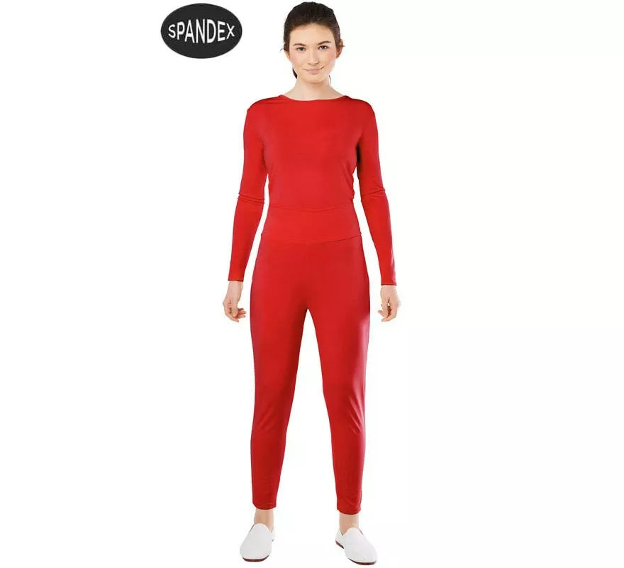 Translation missing: es.Conjunto Maillot Spandex en 2 piezas color Rojo para mujer