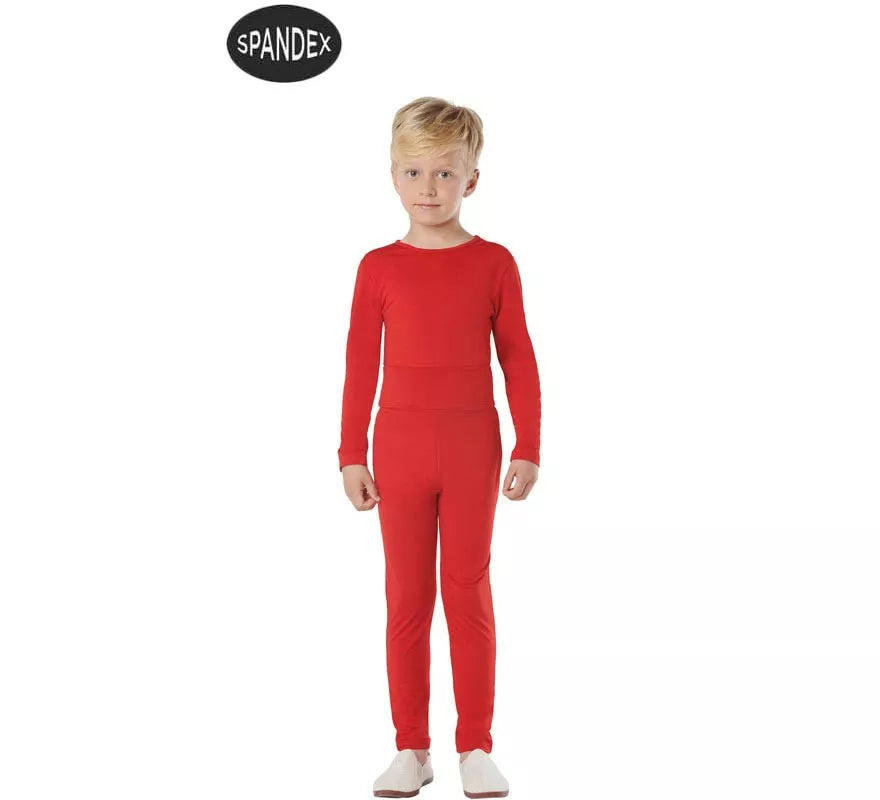 Translation missing: es.Conjunto Maillot Spandex en 2 piezas color Rojo para niños