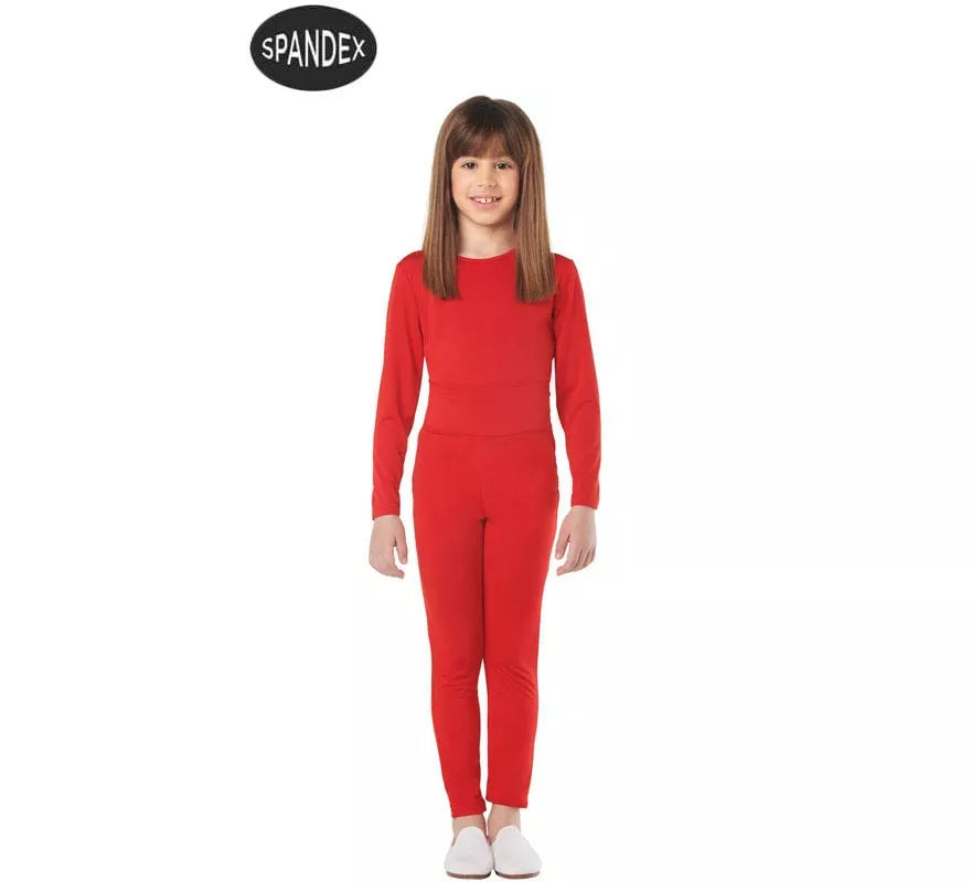 Translation missing: es.Conjunto Maillot Spandex en 2 piezas color Rojo para niños