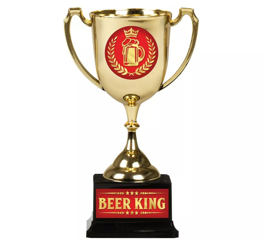 Translation missing: es.Copa Beer King dorado y rojo 18 cm