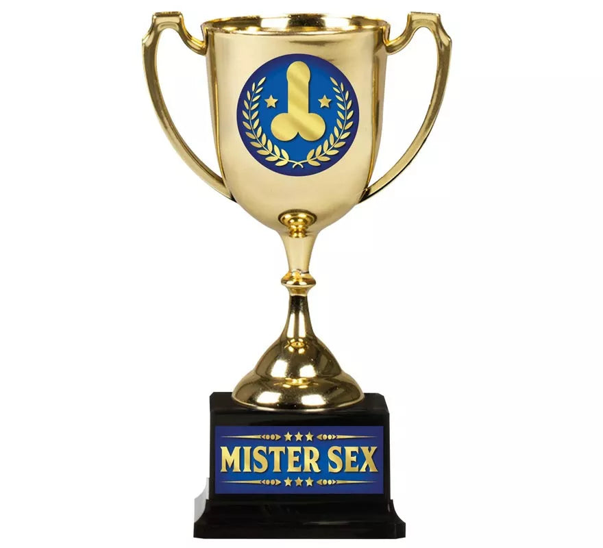 Translation missing: es.Copa Míster Sex dorado y azul 18 cm
