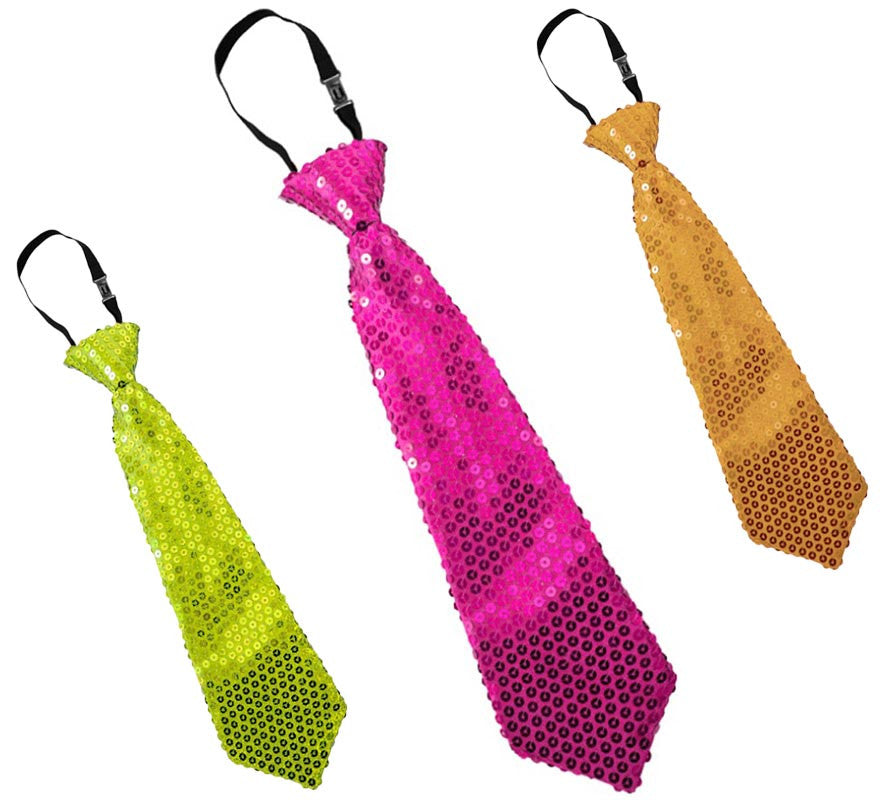 Translation missing: es.Corbata de Lentejuelas de 31 cm en varios colores Flúor