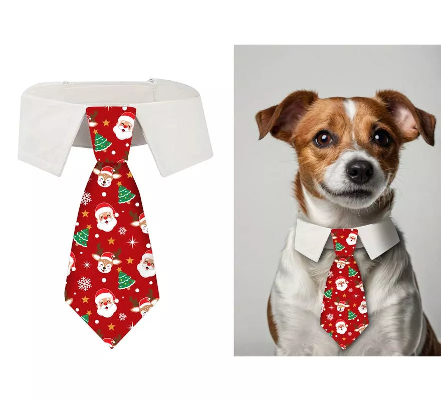 Translation missing: es.Corbata Estampada de Papá Noel de 20 cm para perro