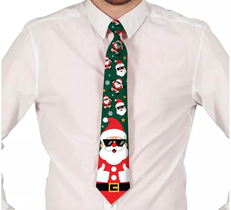 Translation missing: es.Corbata Estampada de Papá Noel de 45 cm