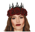 Corona de Reina con Flores Borgoña