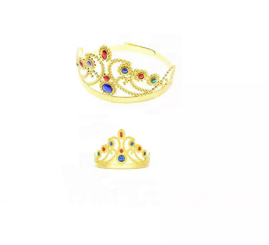 Translation missing: es.Corona de Reina dorada con gemas de 63 cm
