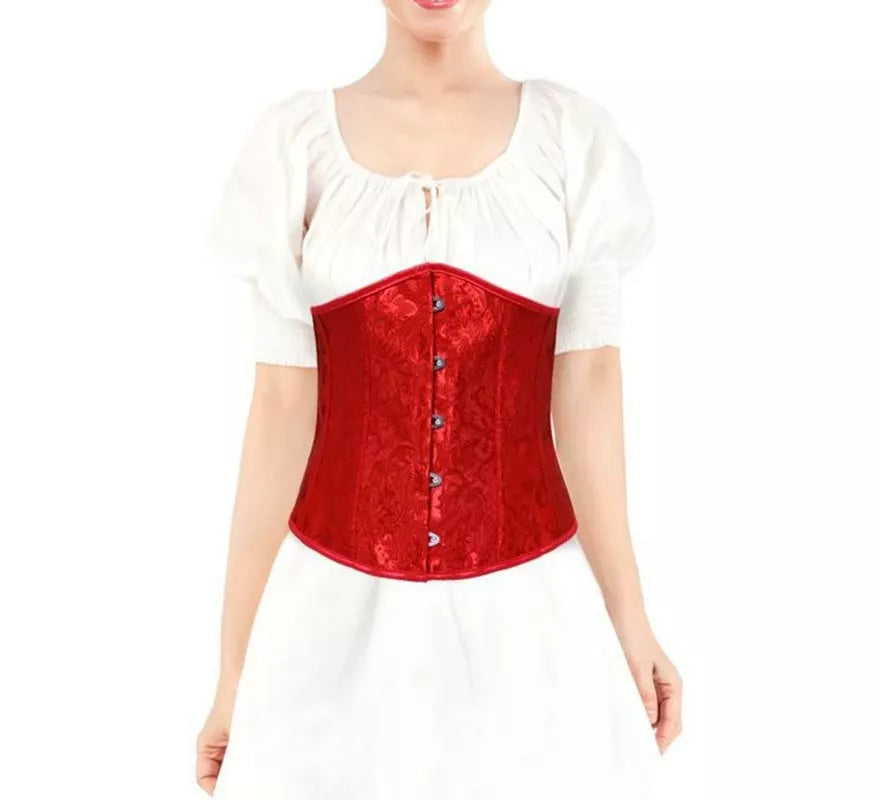 Translation missing: es.Corset Jacquard Rojo para mujer