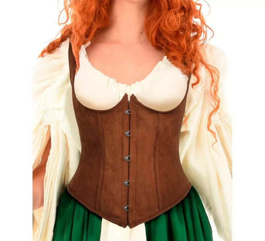 Translation missing: es.Corset Medieval marrón para mujer