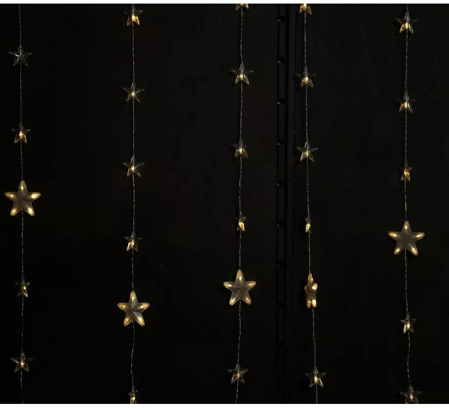Cortina de 18 Estrellas cálido con 144 Led