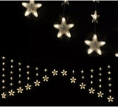 Cortina Estrellas 136 Led Blanco Cálido 150 x