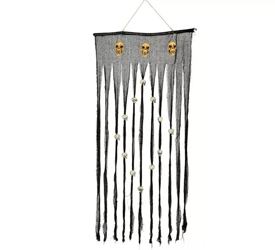 Translation missing: es.Cortina Gris con Calaveras 90X180 Cm