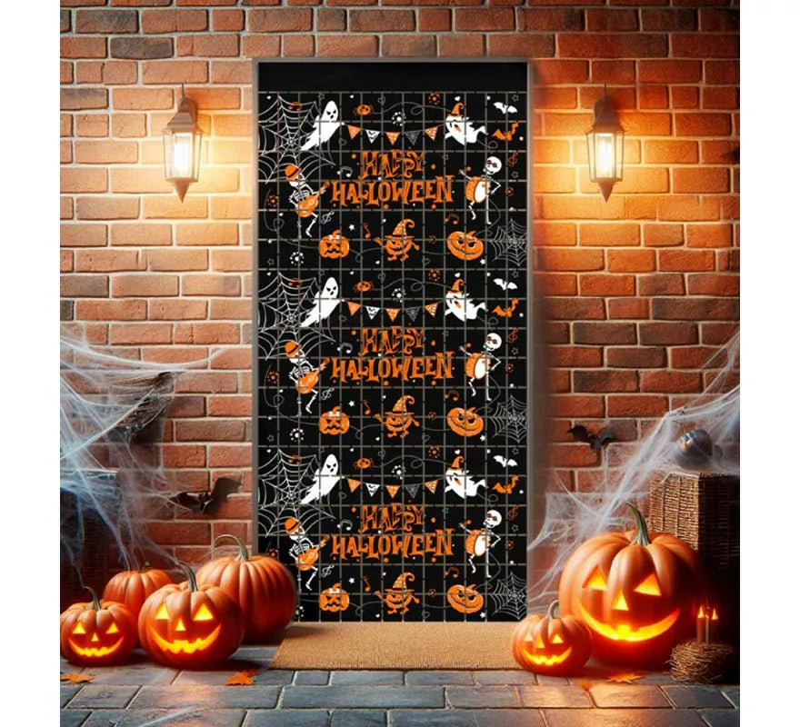 Translation missing: es.Cortina Happy Halloween de cuadros de 1x2 m