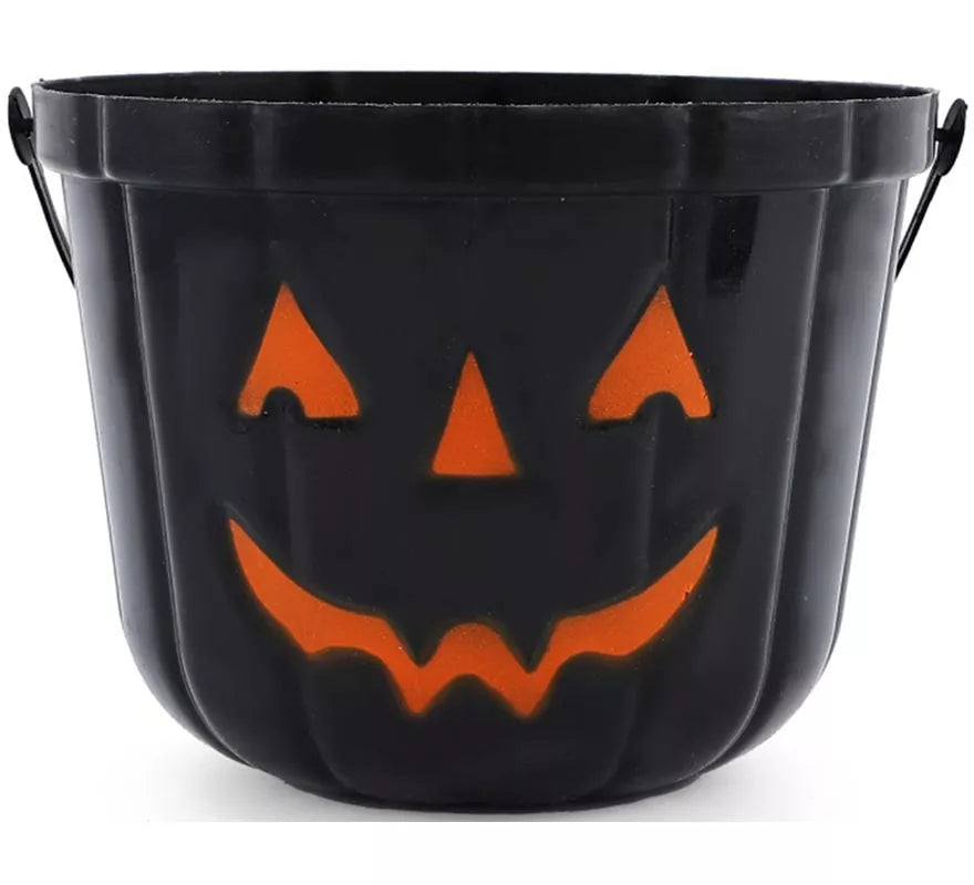 Cubo Calabaza negra de 19x15 cm