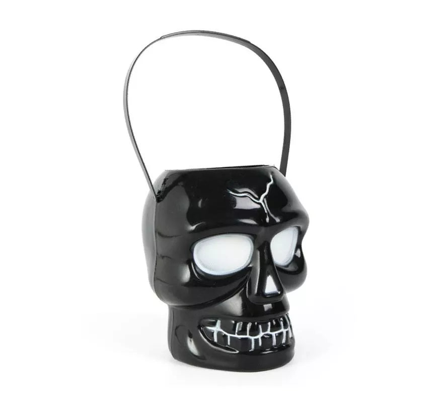 Translation missing: es.Cubo Calavera negro con asa de 12x14x16 cm
