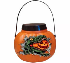Cubo de Calabaza Dinosaurio con Tapa para Caramelos