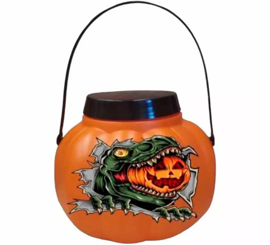 Translation missing: es.Cubo de Calabaza Dinosaurio con Tapa para Caramelos