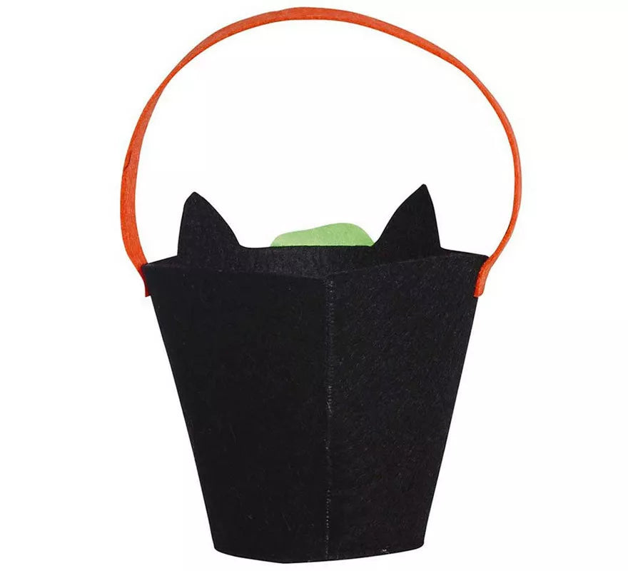 Translation missing: es.Cubo Gato Negro de Fieltro de 20 cm