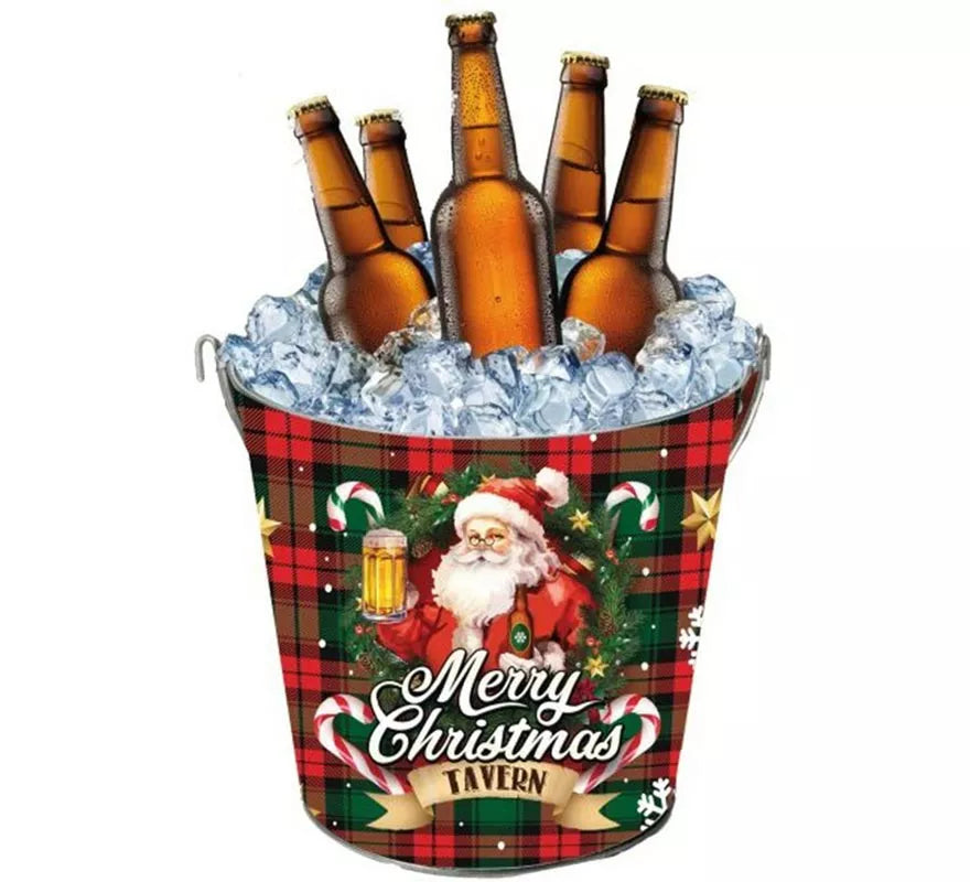 Translation missing: es.Cubo Merry Christmas de metal de 19x23 cm