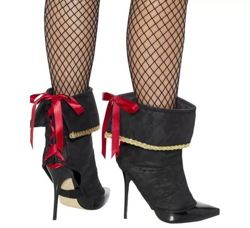 Translation missing: es.Cubrebotas Negros con lazos rojo