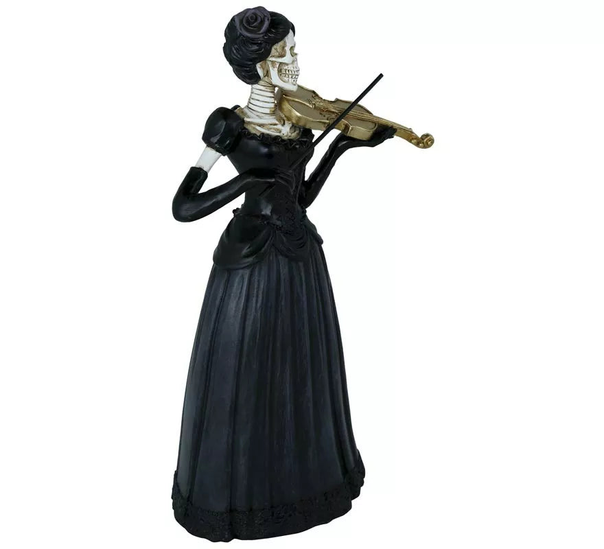 Translation missing: es.Dama Esqueleto con Violín de Resina de 26x15 cm