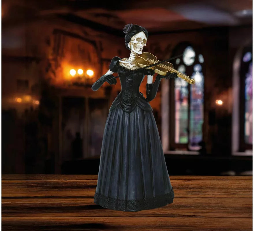 Translation missing: es.Dama Esqueleto con Violín de Resina de 26x15 cm
