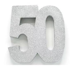 Decoración de Mesa Número 50 Color Plata