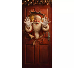 Decoración de Puerta de Papá Noel de 80x180 cm