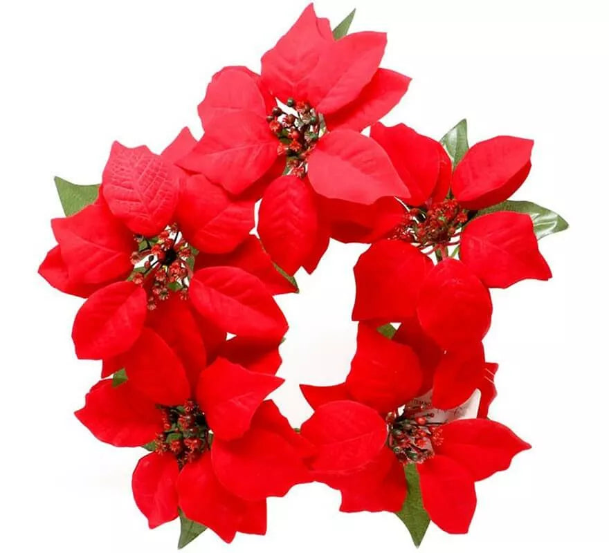 Decoración Puerta de Poinsettia 25 cm