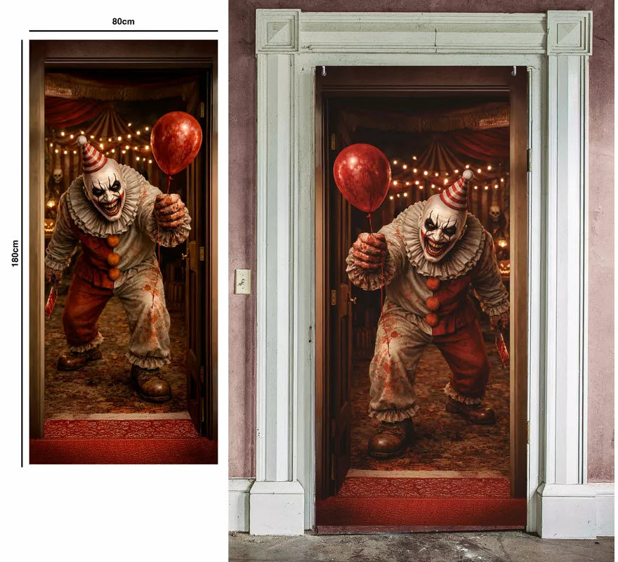 Translation missing: es.Decoración Puerta Payaso Asesino de 80x180 cm
