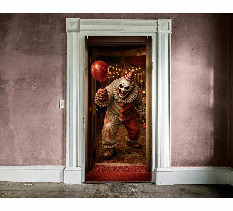Decoración Puerta Payaso Asesino de 80x180 cm