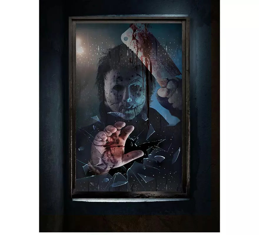 Translation missing: es.Decoración Ventana Asesino Halloween de 80x120 cm